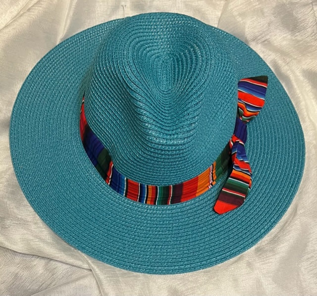 Aqua Straw Hat