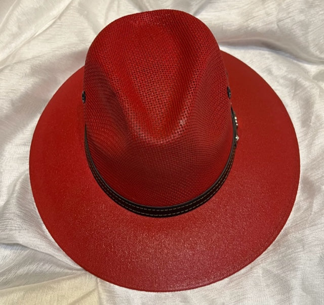 Red Straw Fedora