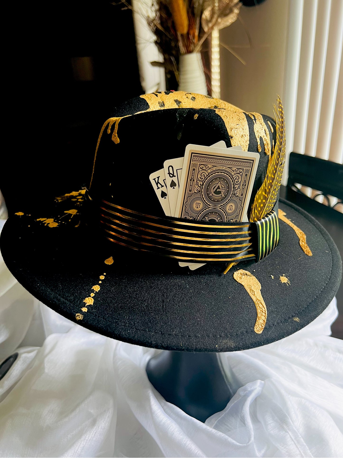 Black Fedora with Gold Splash