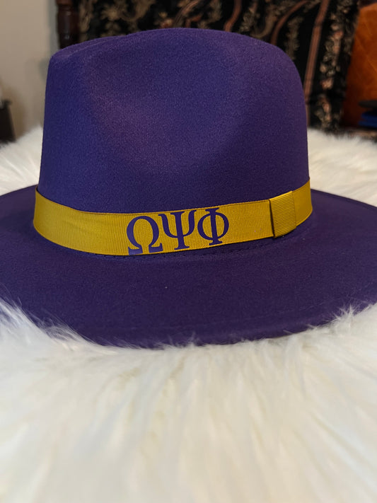 Purple Omega Fedora with Gold Band