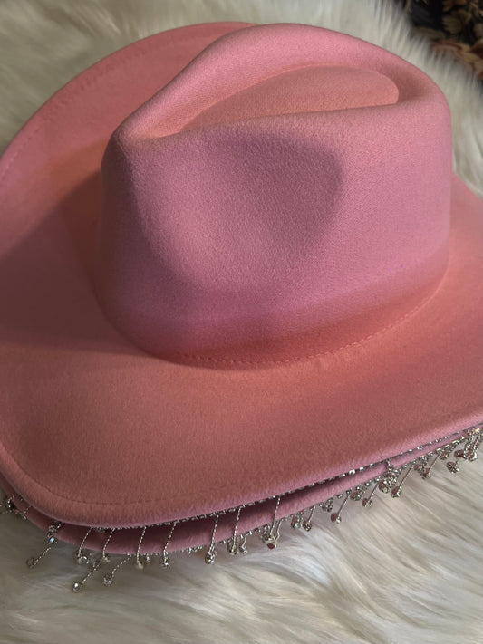 Soft Pink Felt Cowboy Hat