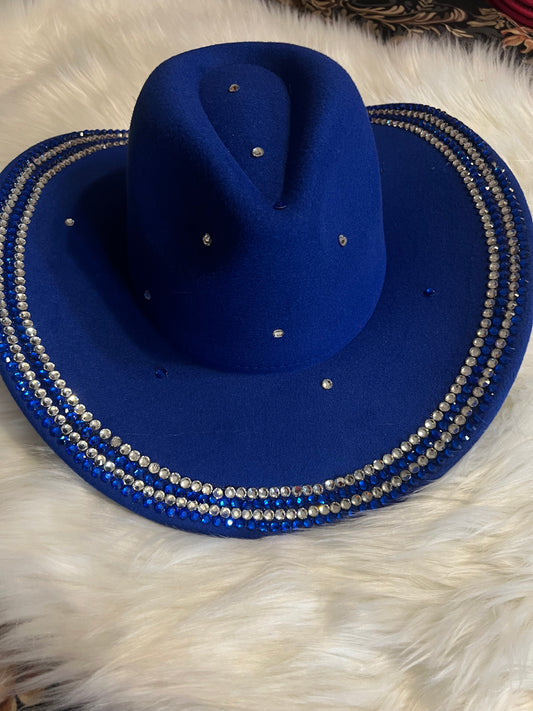 Royal Blue Felt Cowboy Hat