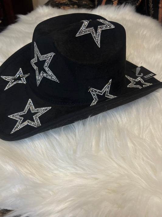 Black Cowboy Star Hat