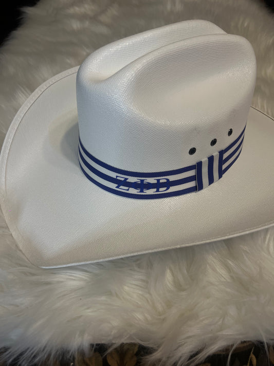 Zeta Phi Beta White Cowboy Hat