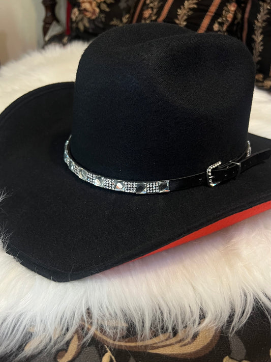 Red Bottom Black Felt Hat