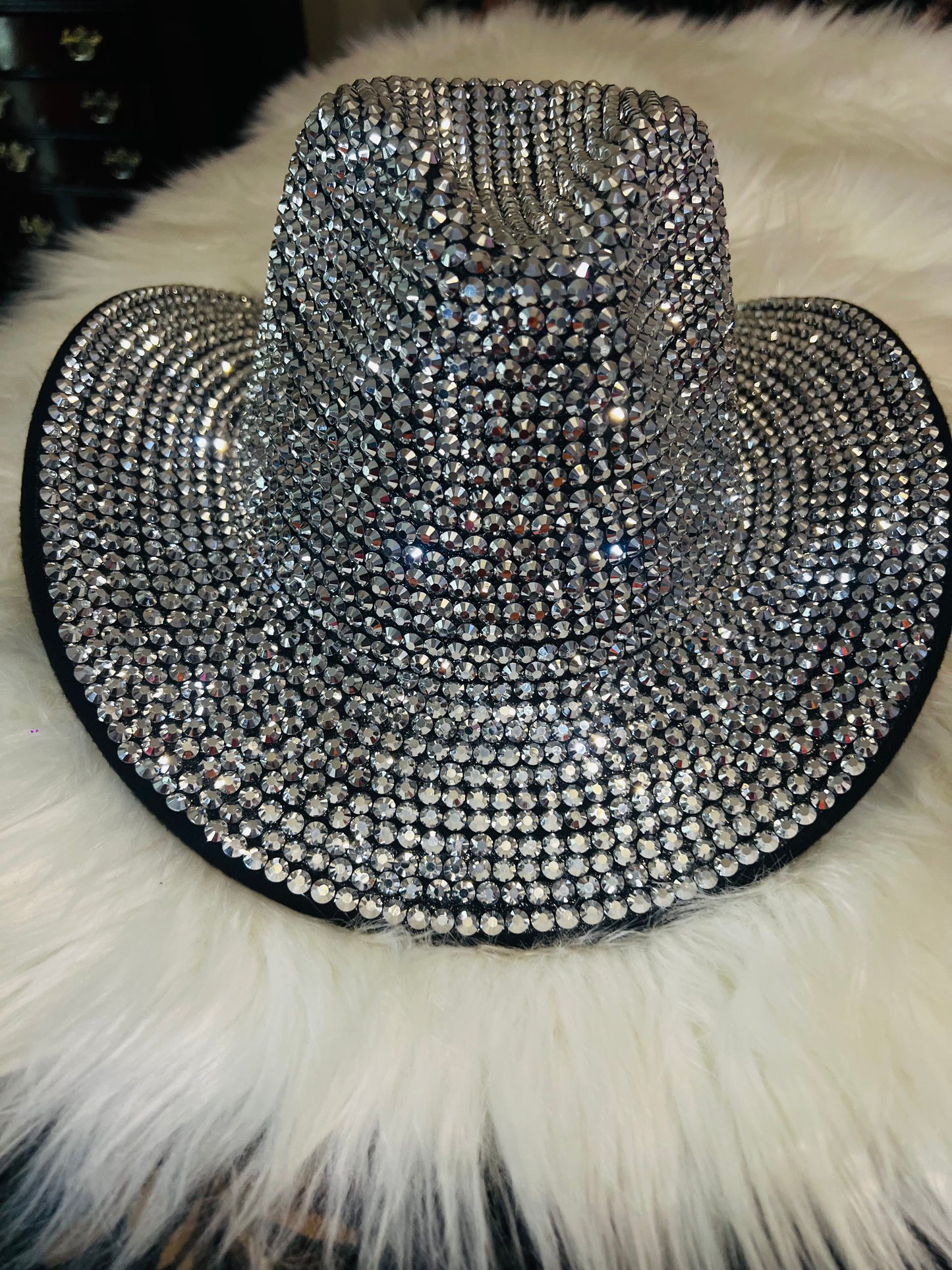 Fully Rhinestoned Black Cowboy Hat