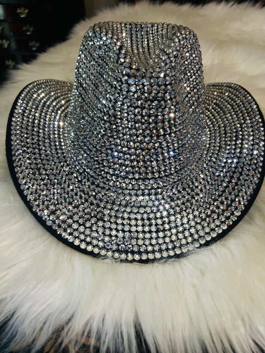 Fully Rhinestoned Black Cowboy Hat