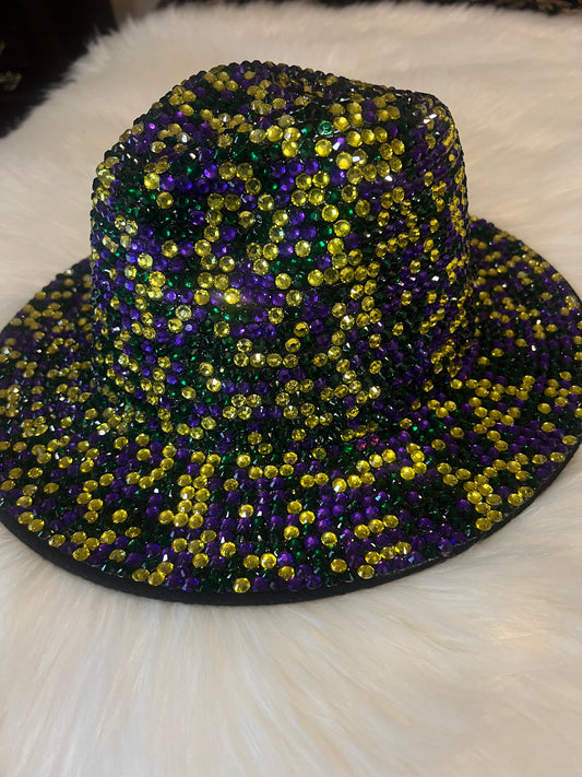 Mardi Gras Rhinestone Fedora