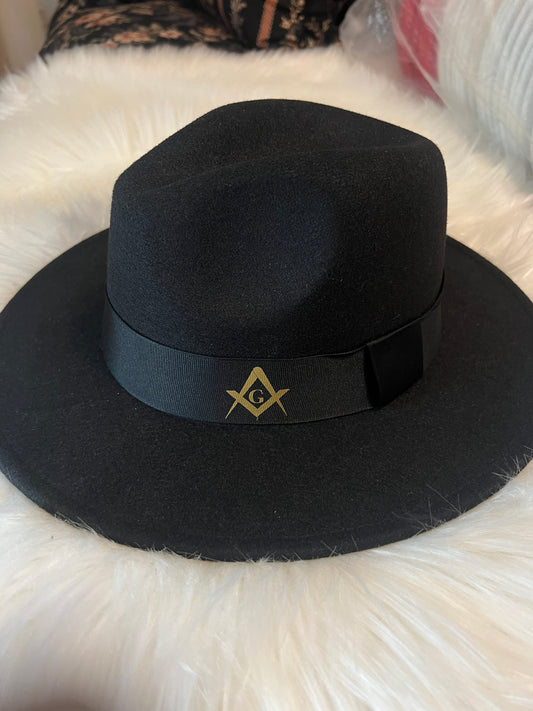 Wide Black Mason Fedora