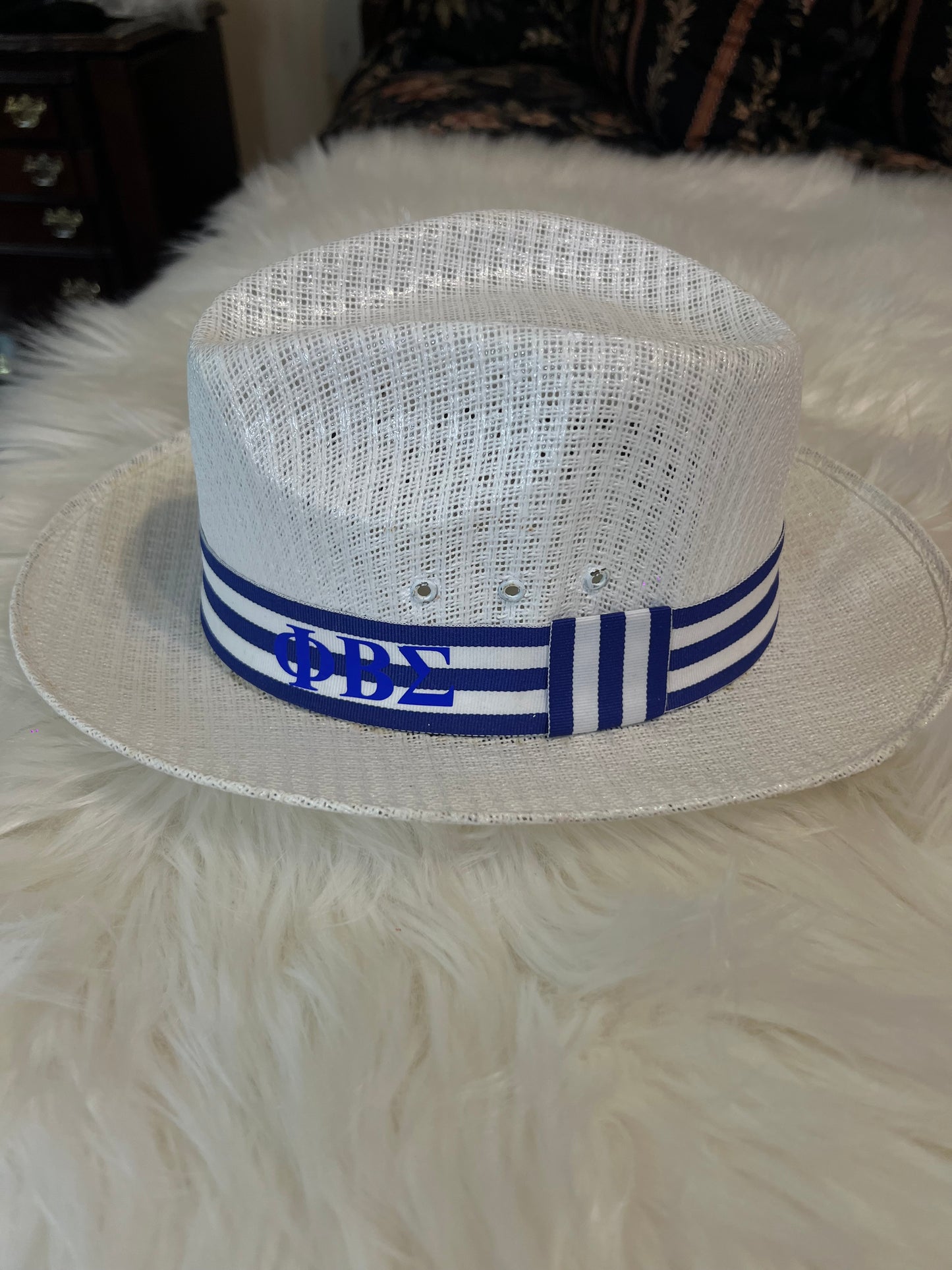 White Sigma Turp up and Striped Band