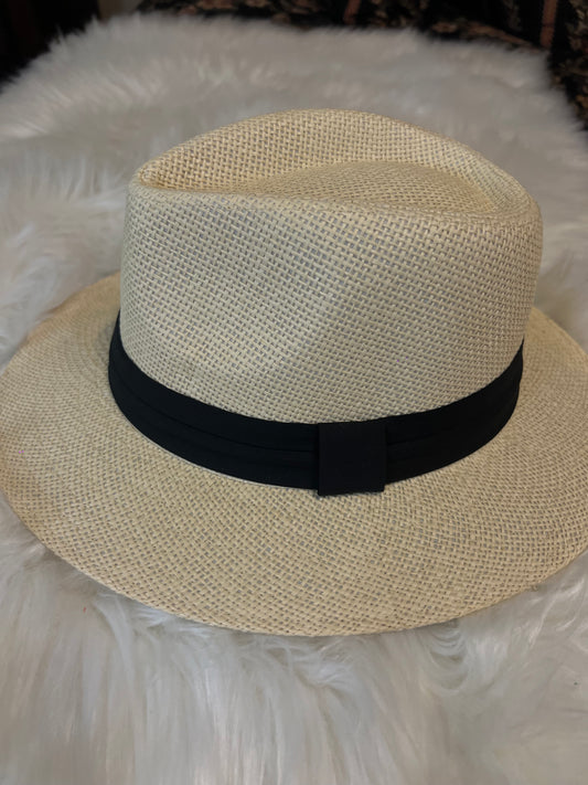 Beige Straw Fedora