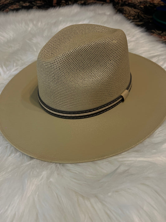 Taupe Straw Fedora